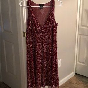 BCBG Maxazria red print sleeveless dress